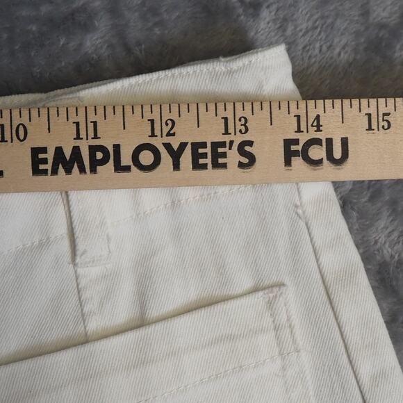 Habitat Women's Perfect Crop Jean White Sz‎ 6 Wide Leg Front Pocket Classic - Picture 3 of 9